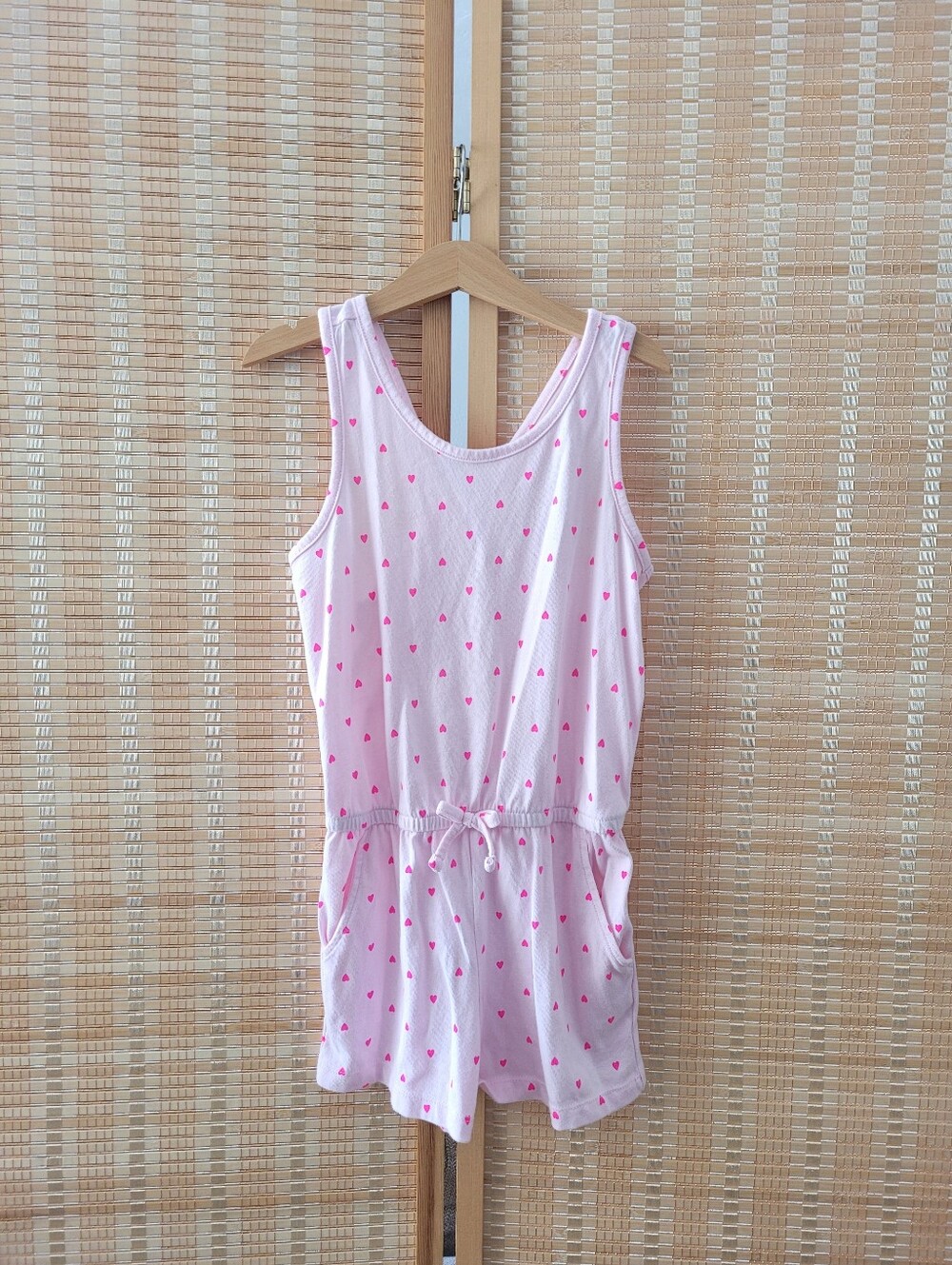 Cat & Jack Girl's Pink Heart Tank Romper